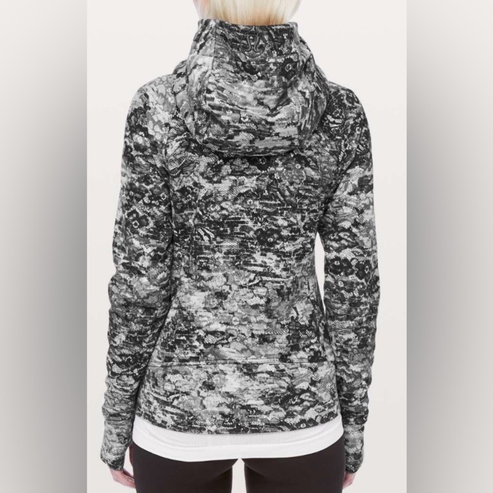 NWOT Lululemon Scuba Hoodie *Light Cotton Fleece Masked Lace Starlight Black - Picture 2 of 8
